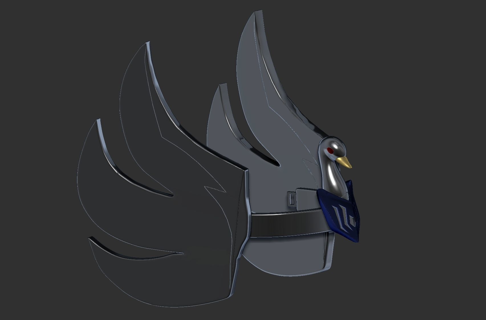 CYGNUS HYOGA HELMET - SAINT SEIYA 3D PRINT 3D print model_5