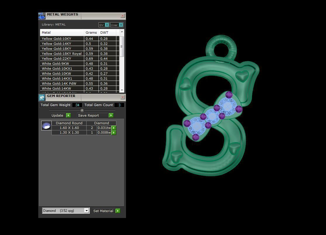 Kids Alphabet S Pendants 3dm STL OBJ FBX Renders Details 3D print model_4