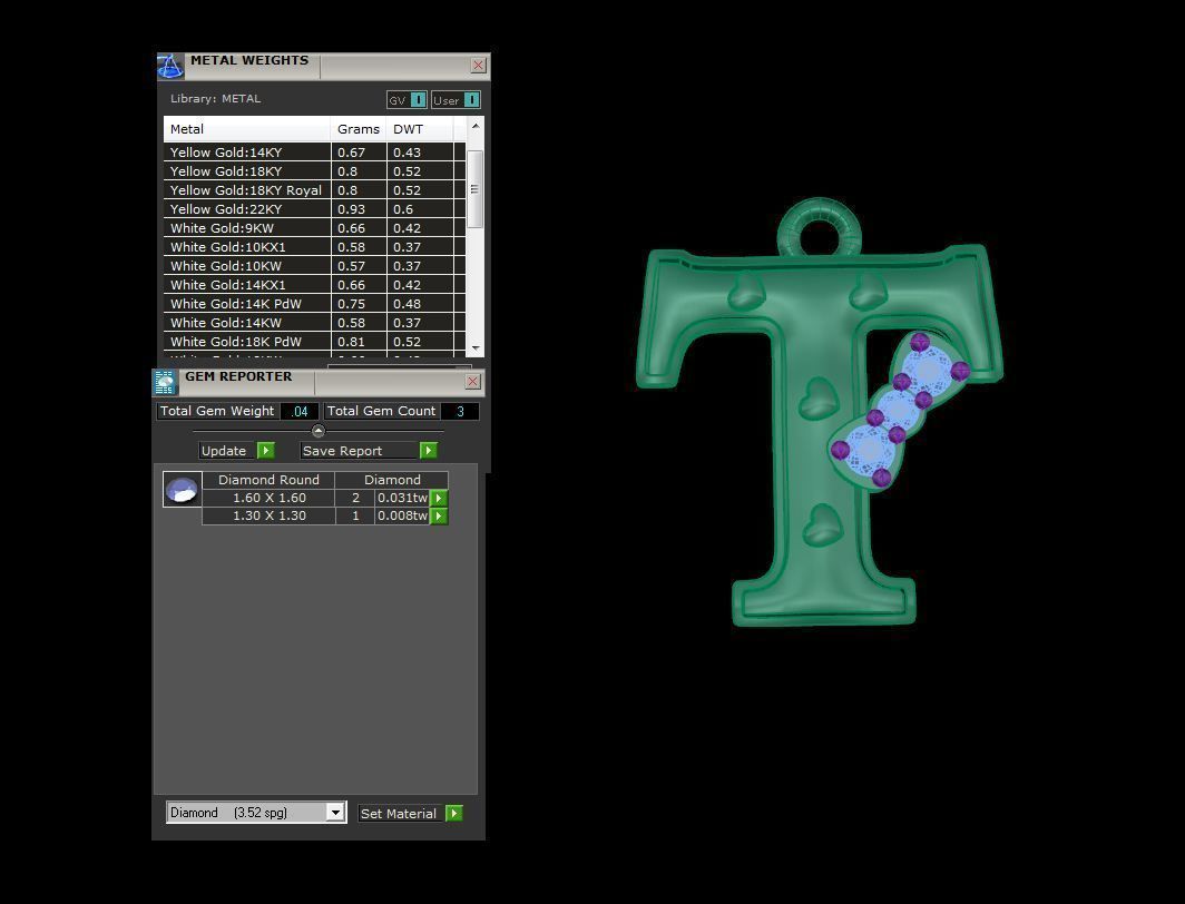 Kids Alphabet T Pendants 3dm STL OBJ FBX Renders Details 3D print model_4