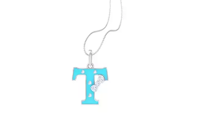 Kids Alphabet T Pendants 3dm STL OBJ FBX Renders Details 3D print model
