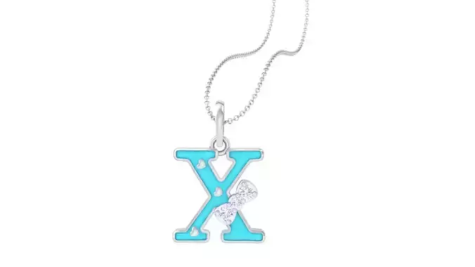 Kids Alphabet X Pendants 3dm STL OBJ FBX Renders Details