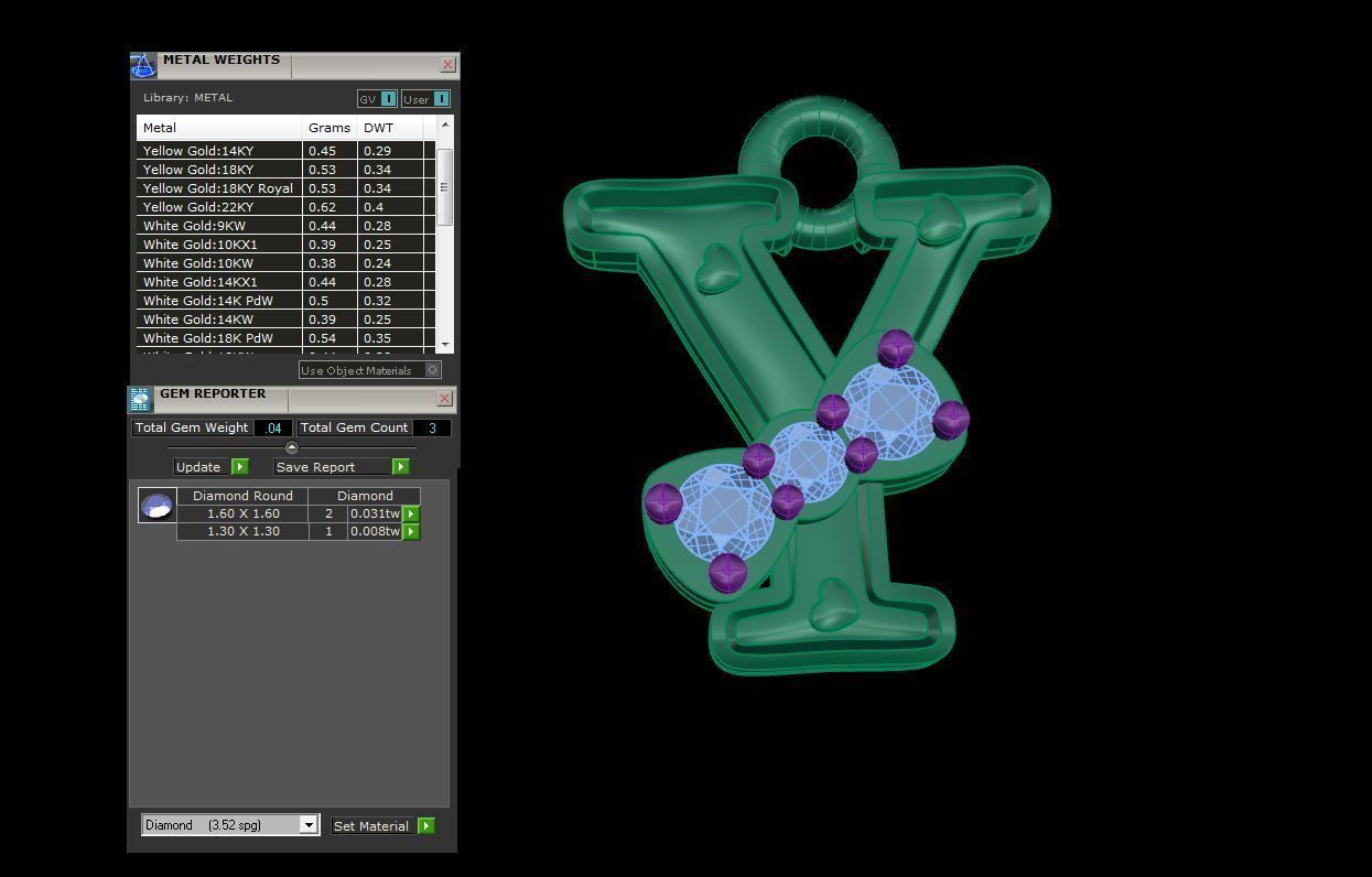 Kids Alphabet Y Pendants 3dm STL OBJ FBX Renders Details 3D print model_4