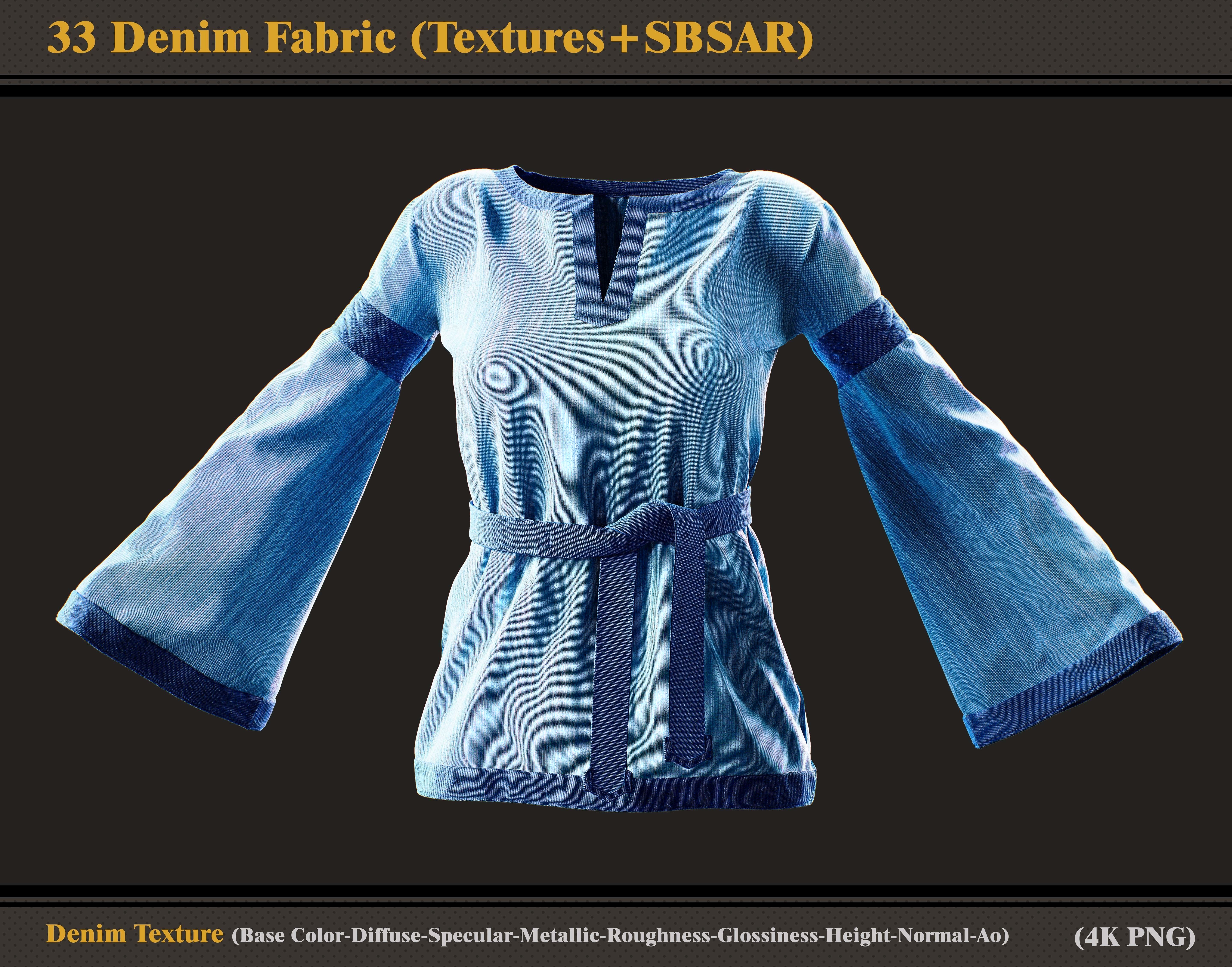 33 Denim fabric Textures and SBSAR Texture_4