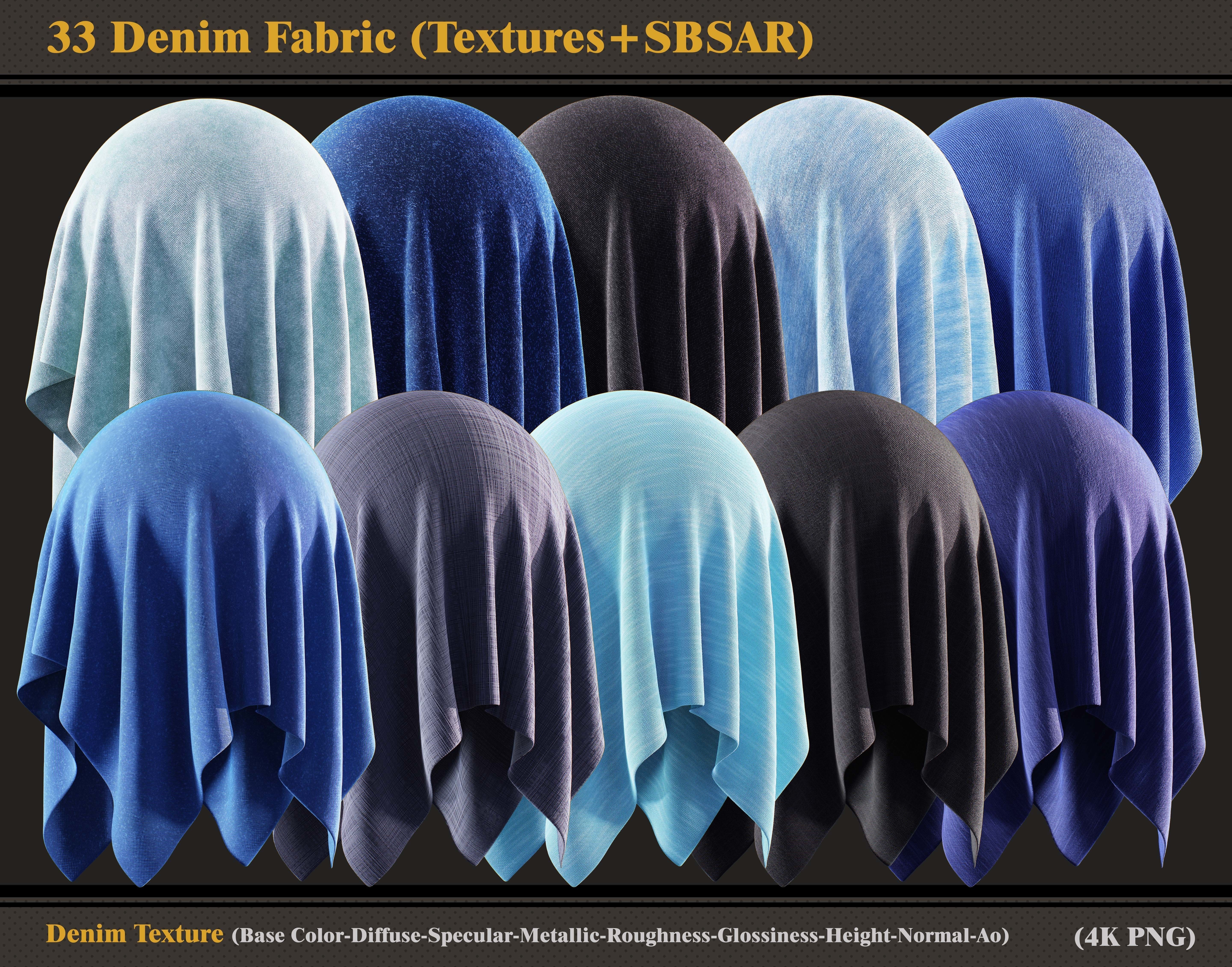 33 Denim fabric Textures and SBSAR Texture_2