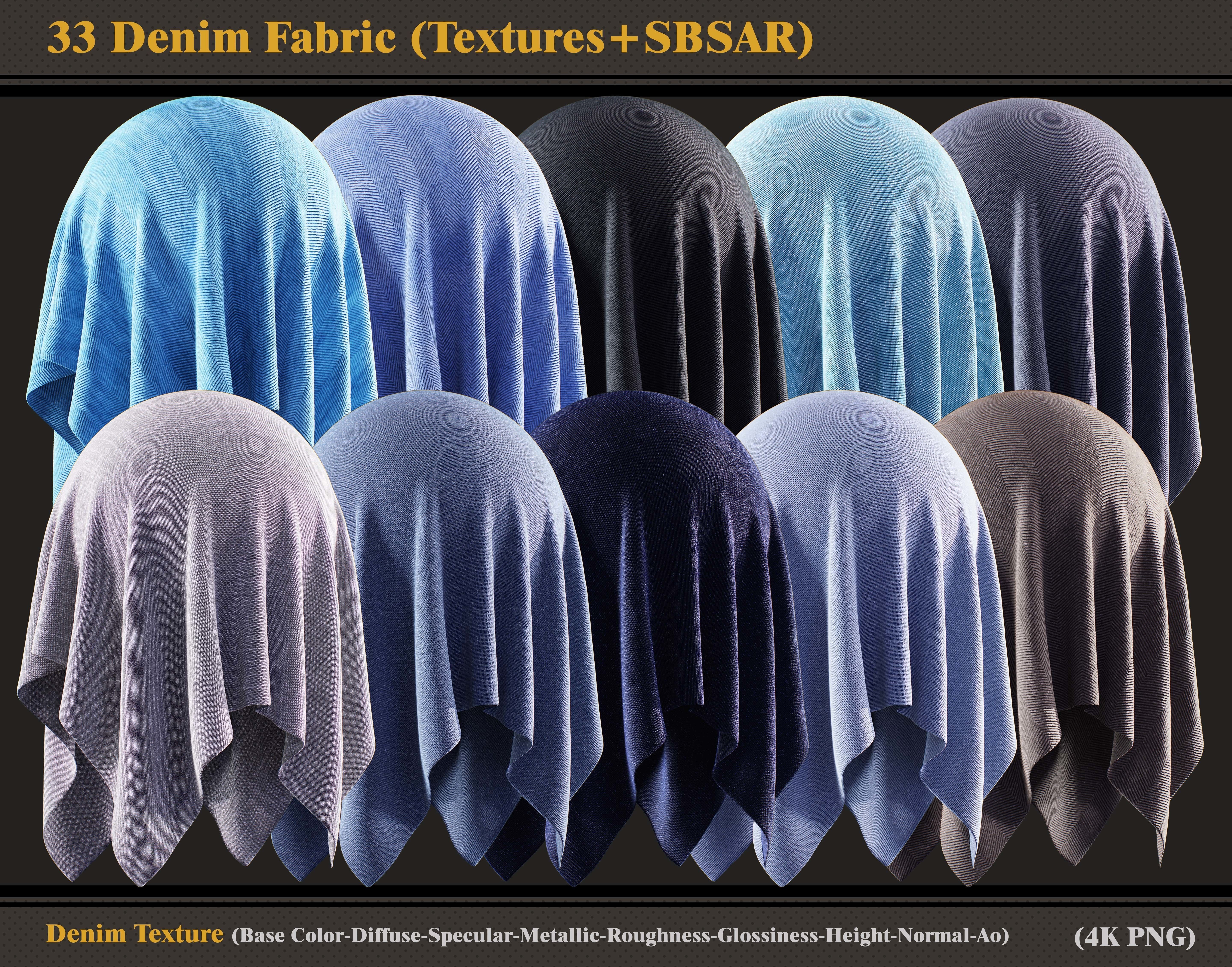 33 Denim fabric Textures and SBSAR Texture_3