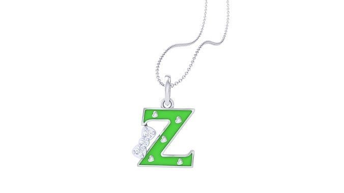Kids Alphabet Z Pendants 3dm STL OBJ FBX Renders Details 3D print model