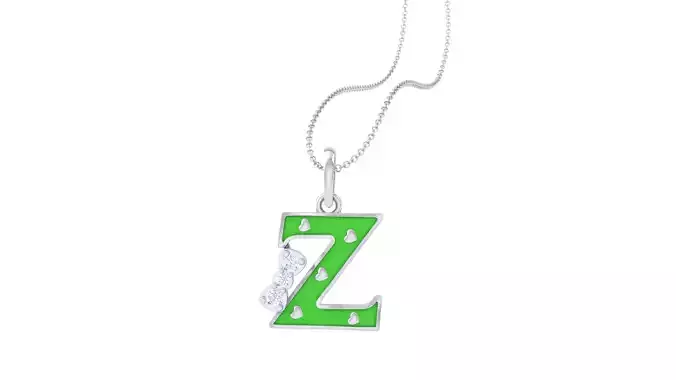 Kids Alphabet Z Pendants 3dm STL OBJ FBX Renders Details
