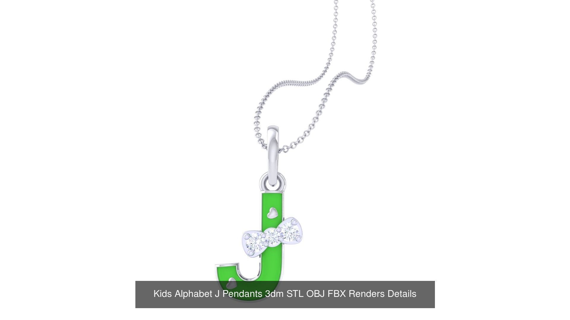 26 Kids A - Z Alphabet Pendant 3dm STL OBJ Detail Collection _12