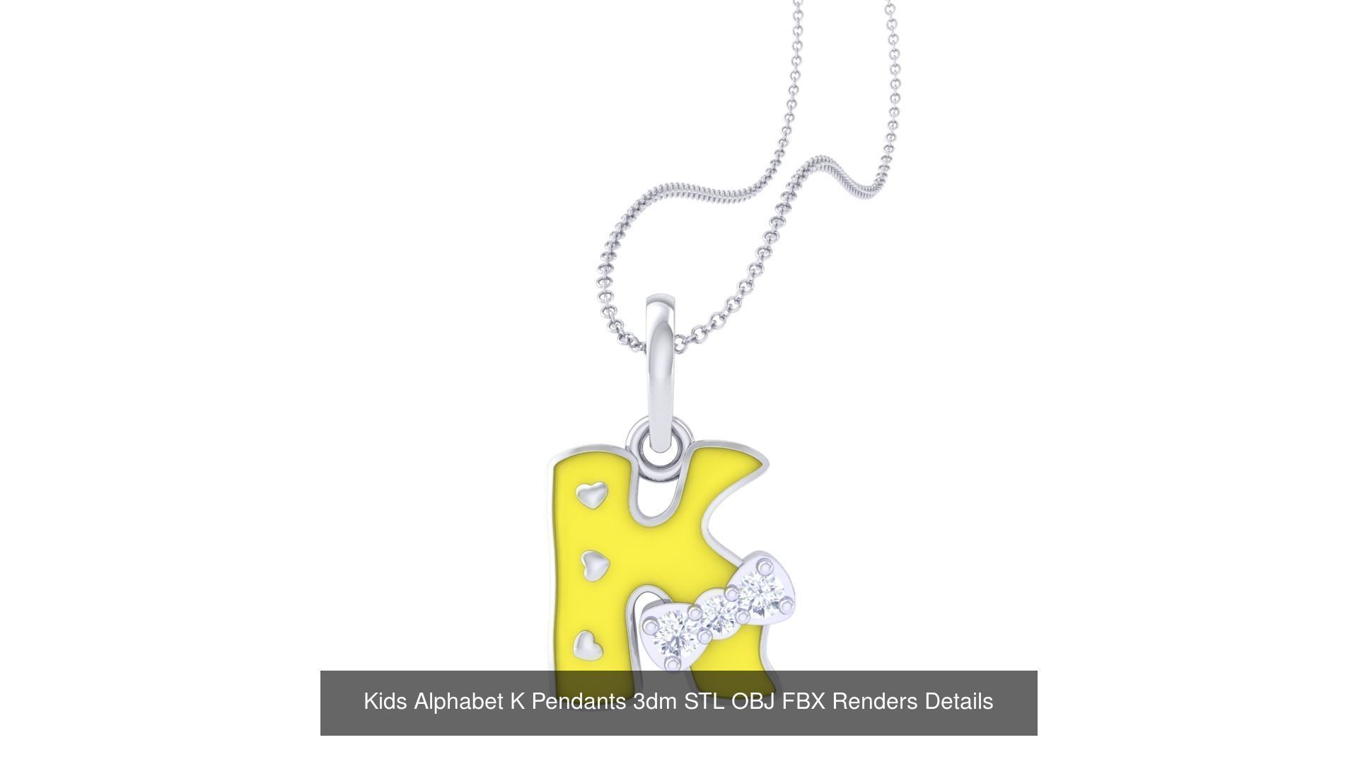26 Kids A - Z Alphabet Pendant 3dm STL OBJ Detail Collection _13