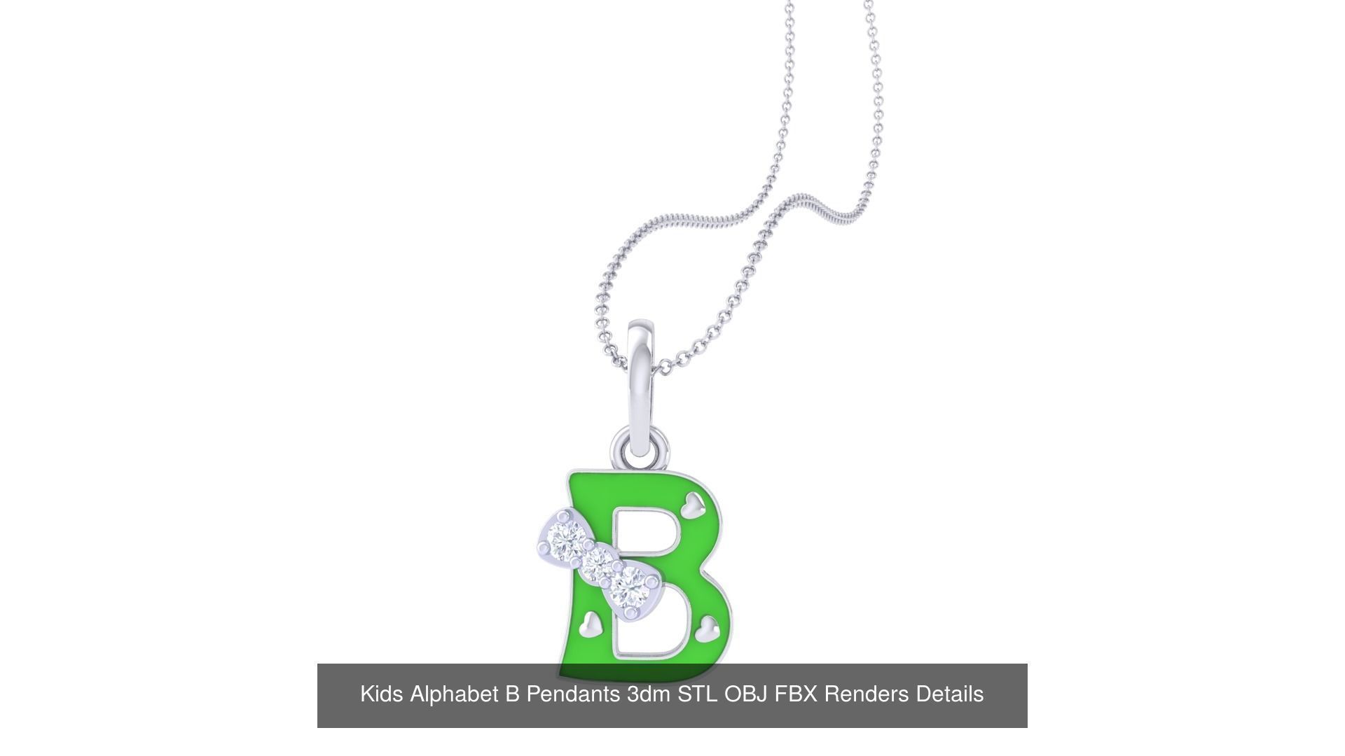 26 Kids A - Z Alphabet Pendant 3dm STL OBJ Detail Collection _4