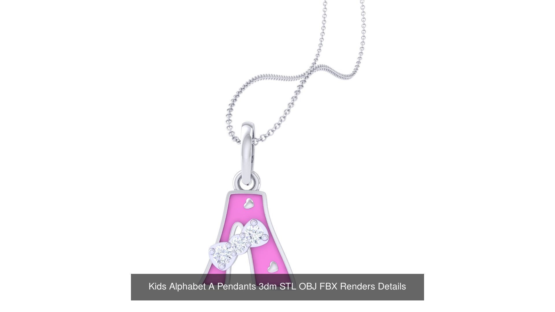 26 Kids A - Z Alphabet Pendant 3dm STL OBJ Detail Collection _3