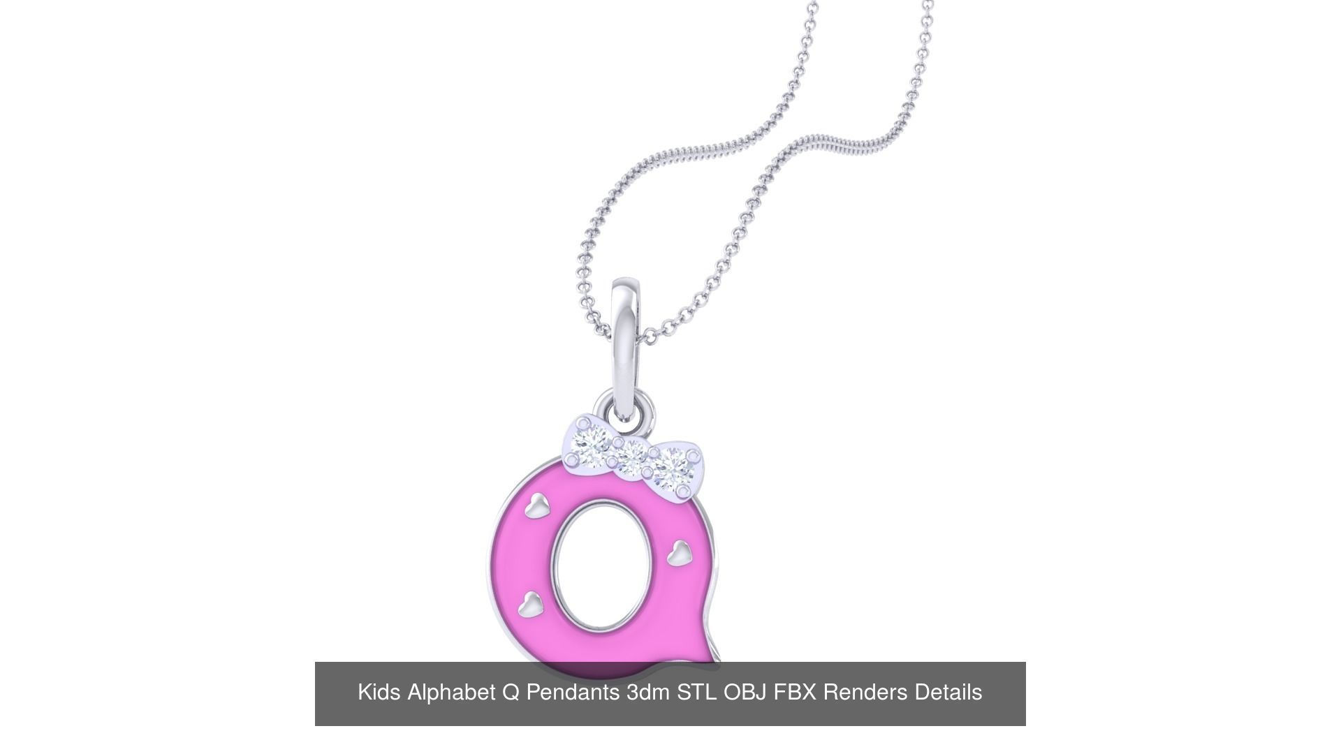 26 Kids A - Z Alphabet Pendant 3dm STL OBJ Detail Collection _19