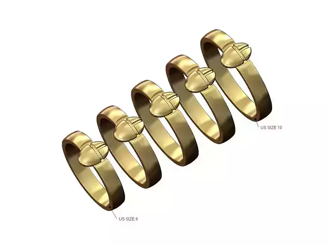 Scarab beetle ornament cigar band US sizes 6to10