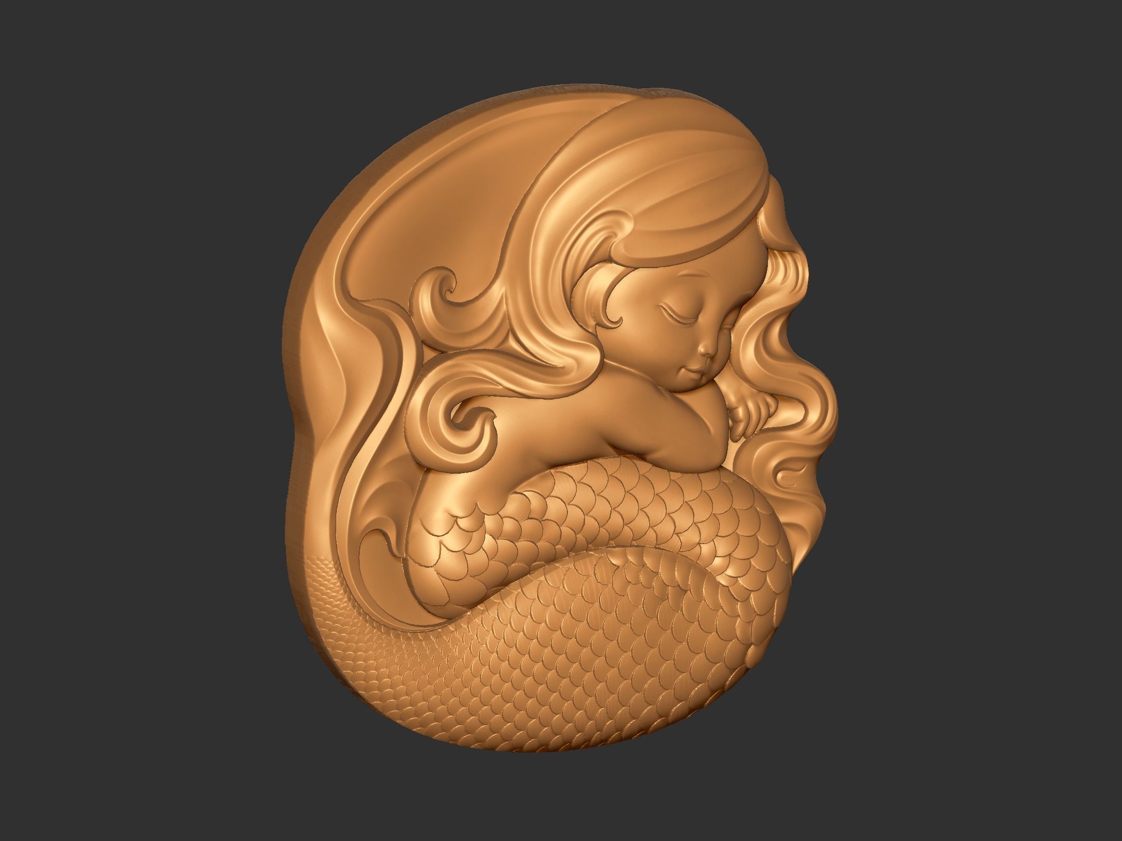 little mermaid 3D print model_1