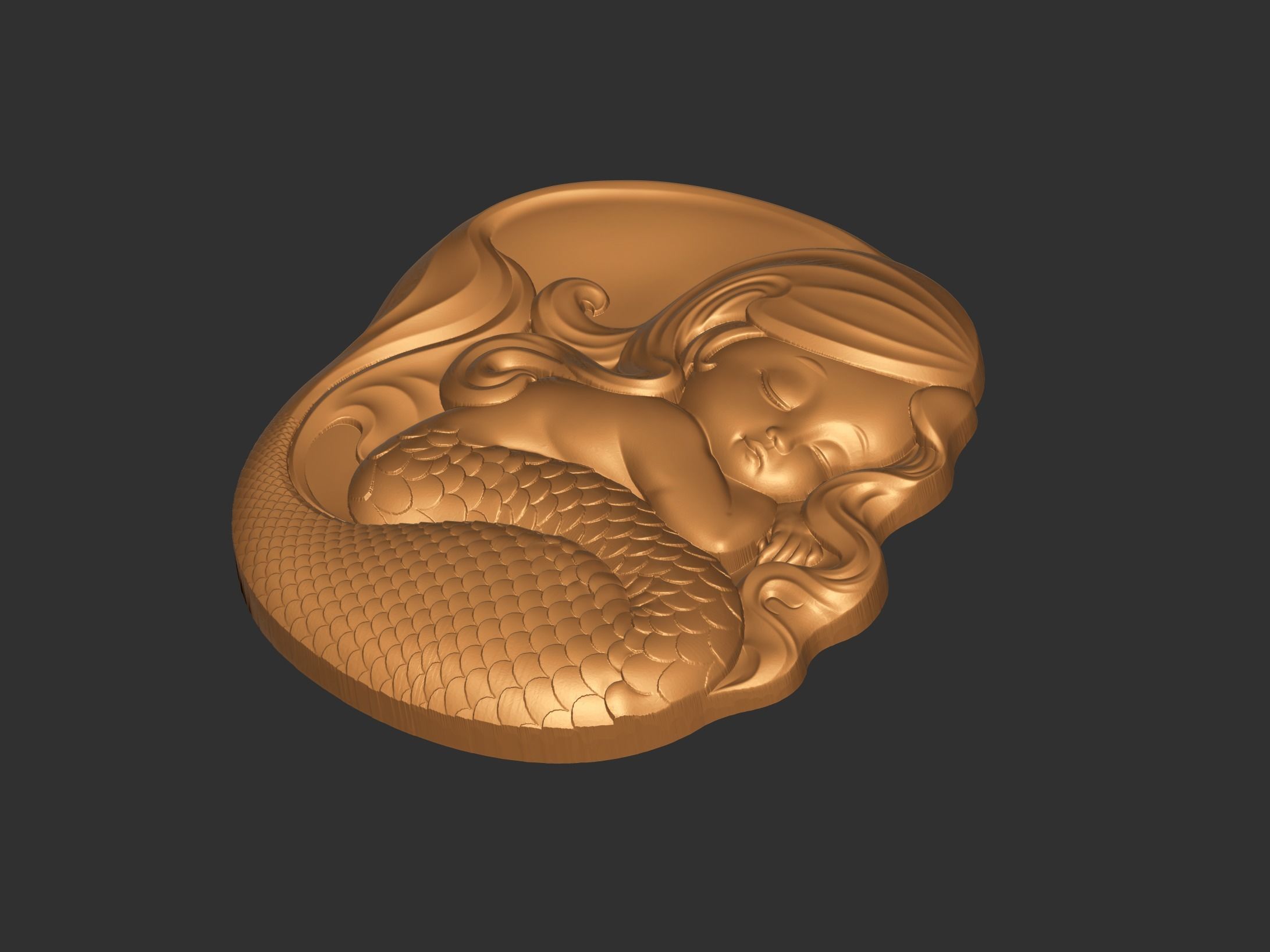 little mermaid 3D print model_4