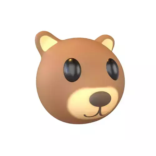 Cartoon Animals Bear Head v1 001