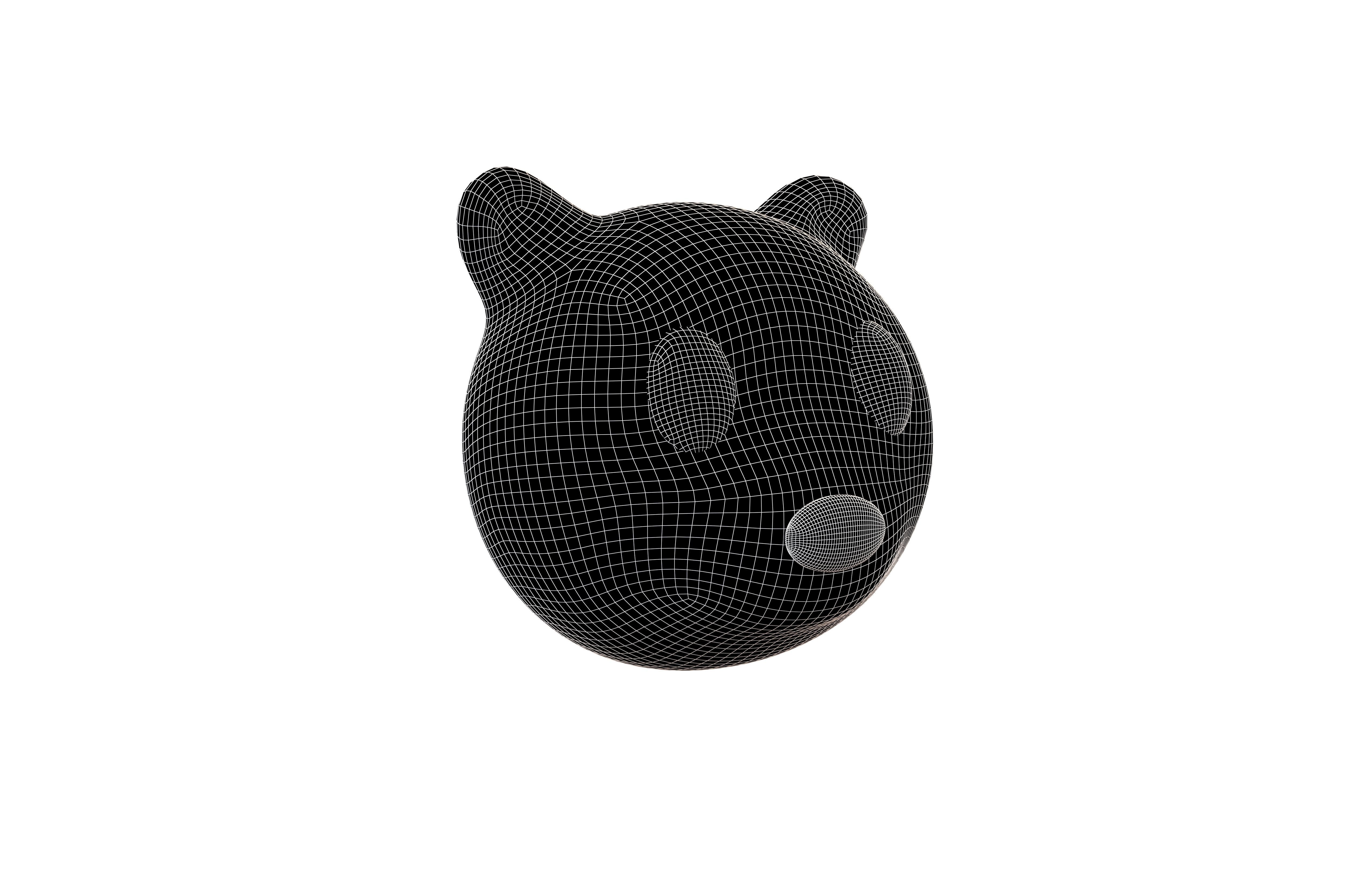 Cartoon Animals Bear Head v1 001 Low-poly 3D model_5