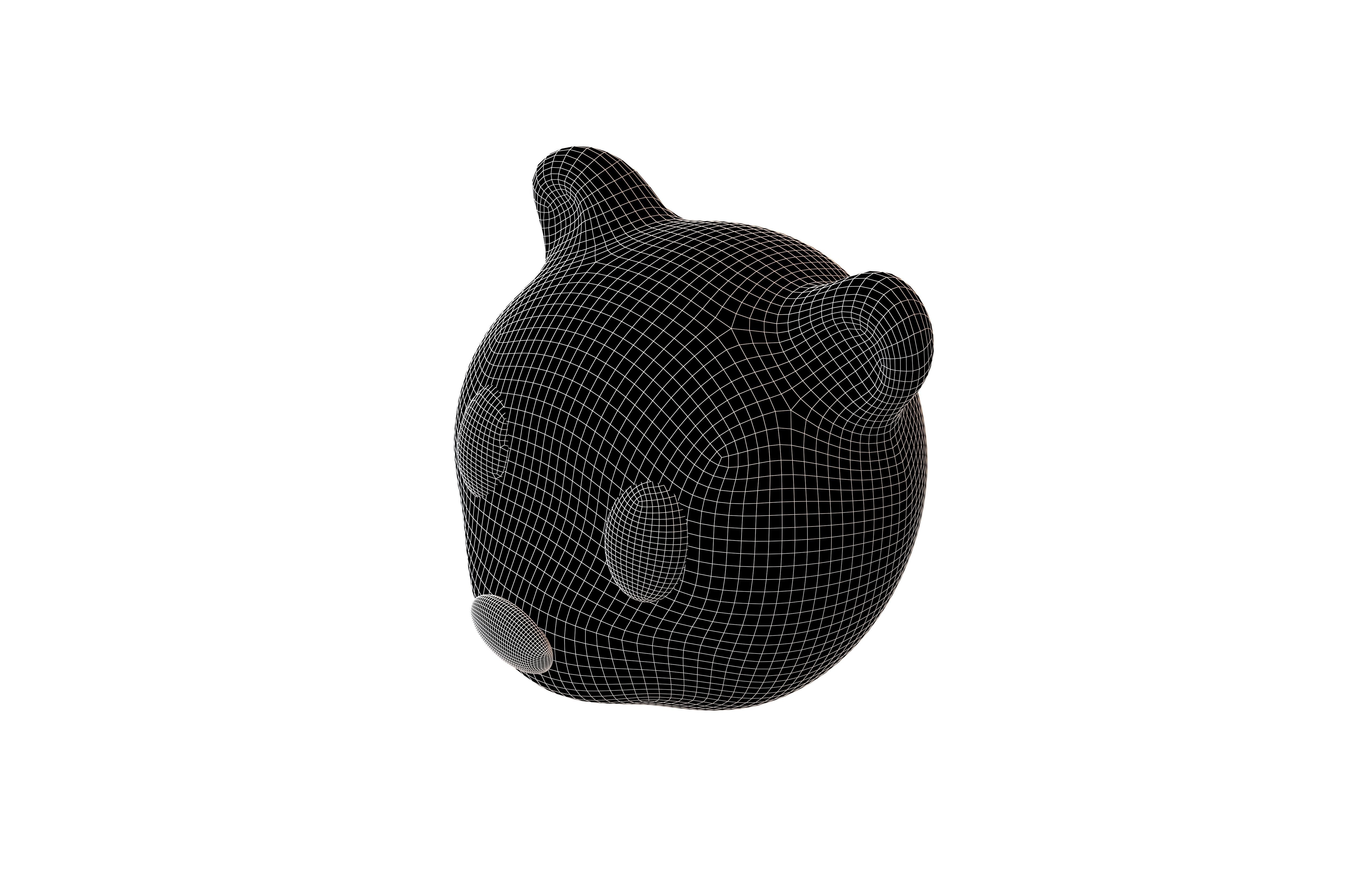 Cartoon Animals Bear Head v1 001 Low-poly 3D model_6