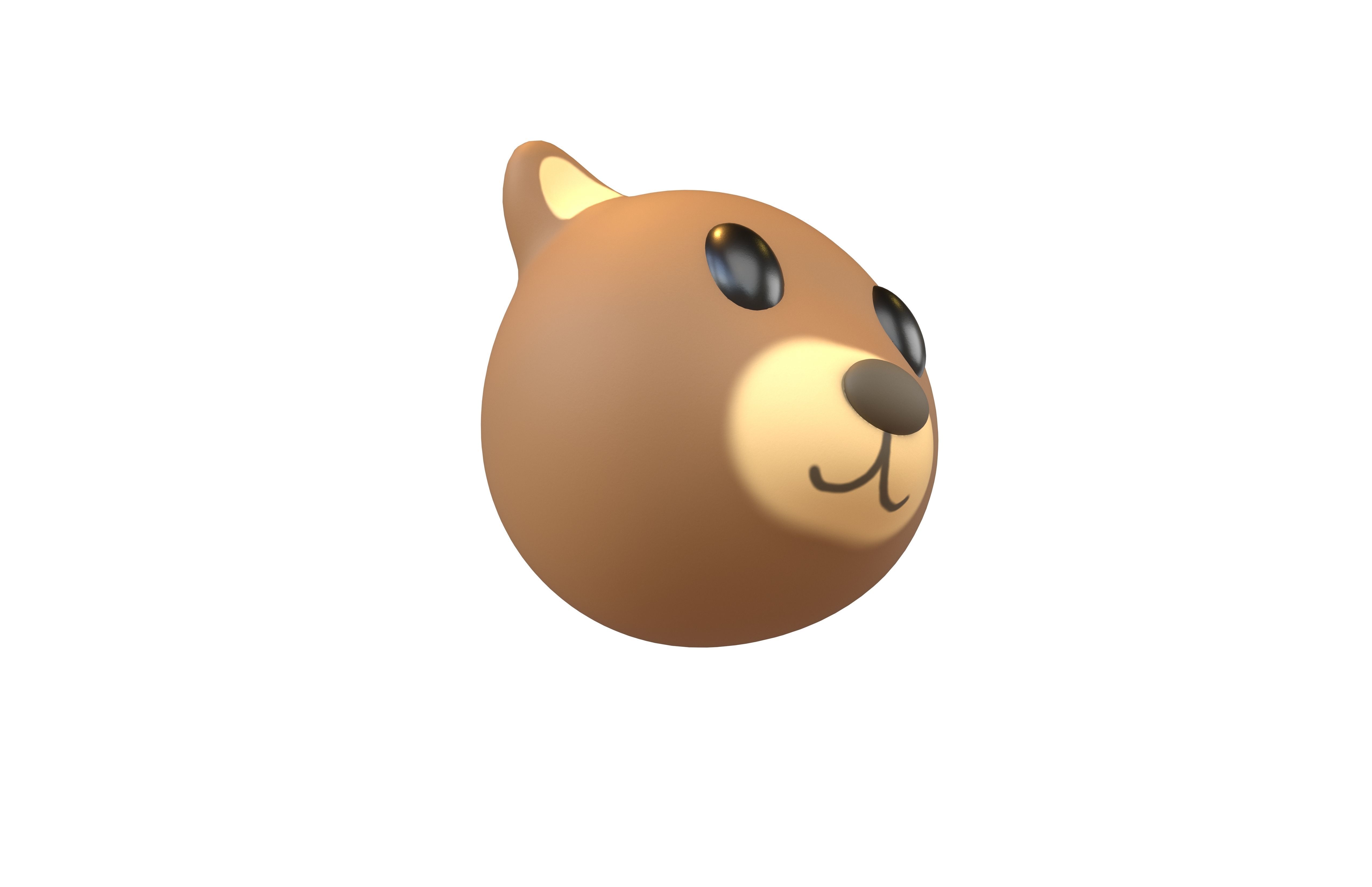 Cartoon Animals Bear Head v1 001 Low-poly 3D model_3