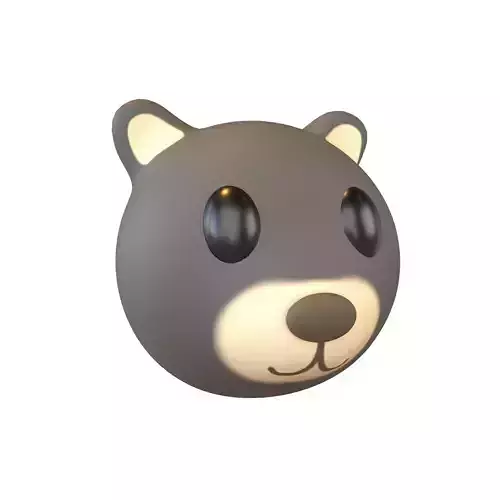 Cartoon Animals Bear Head v1 002