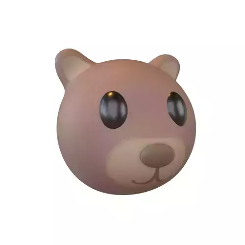 Cartoon Animals Bear Head v1 003