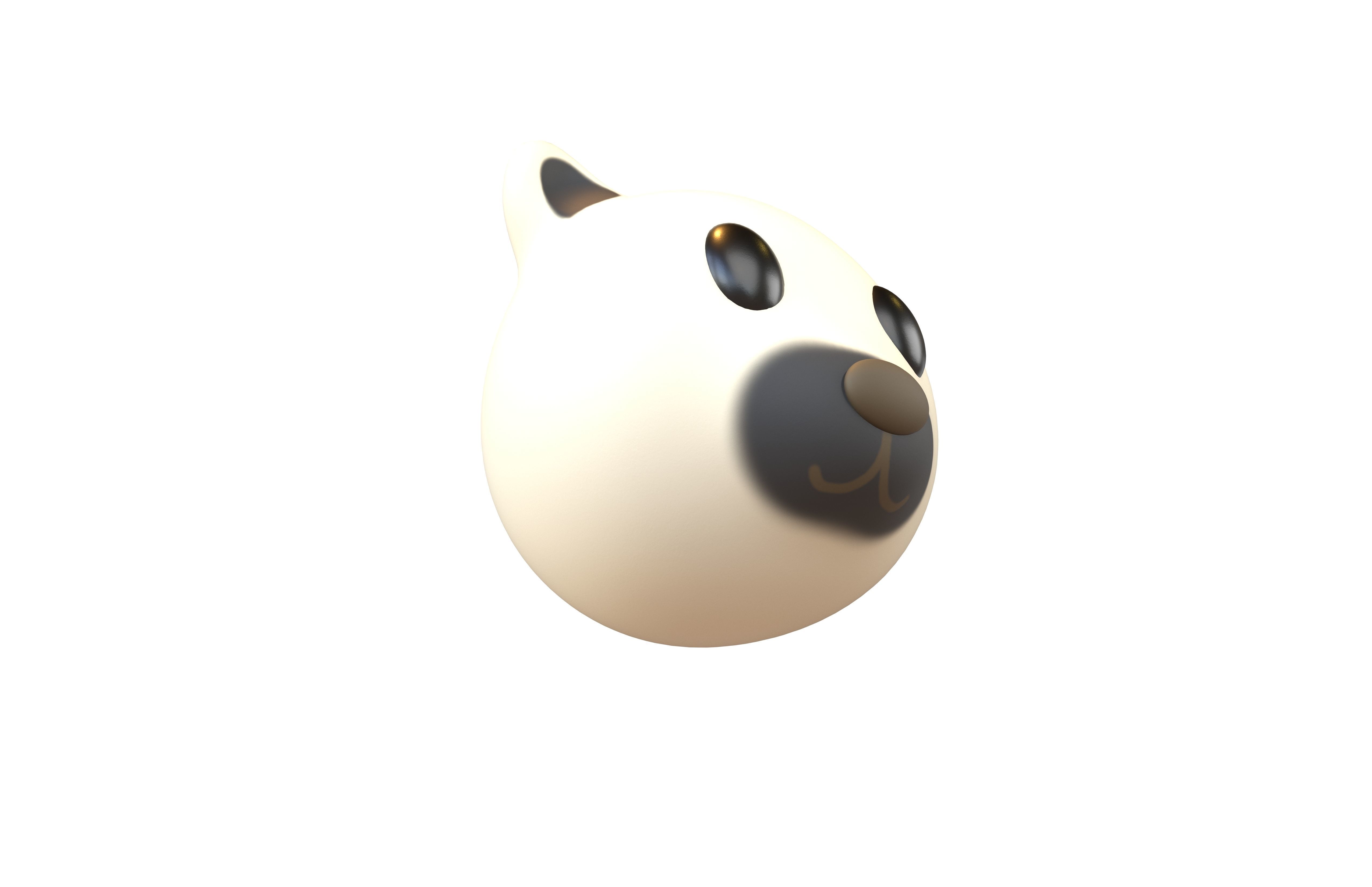 Cartoon Animals Polar Bear Head v1 001 Low-poly 3D model_3