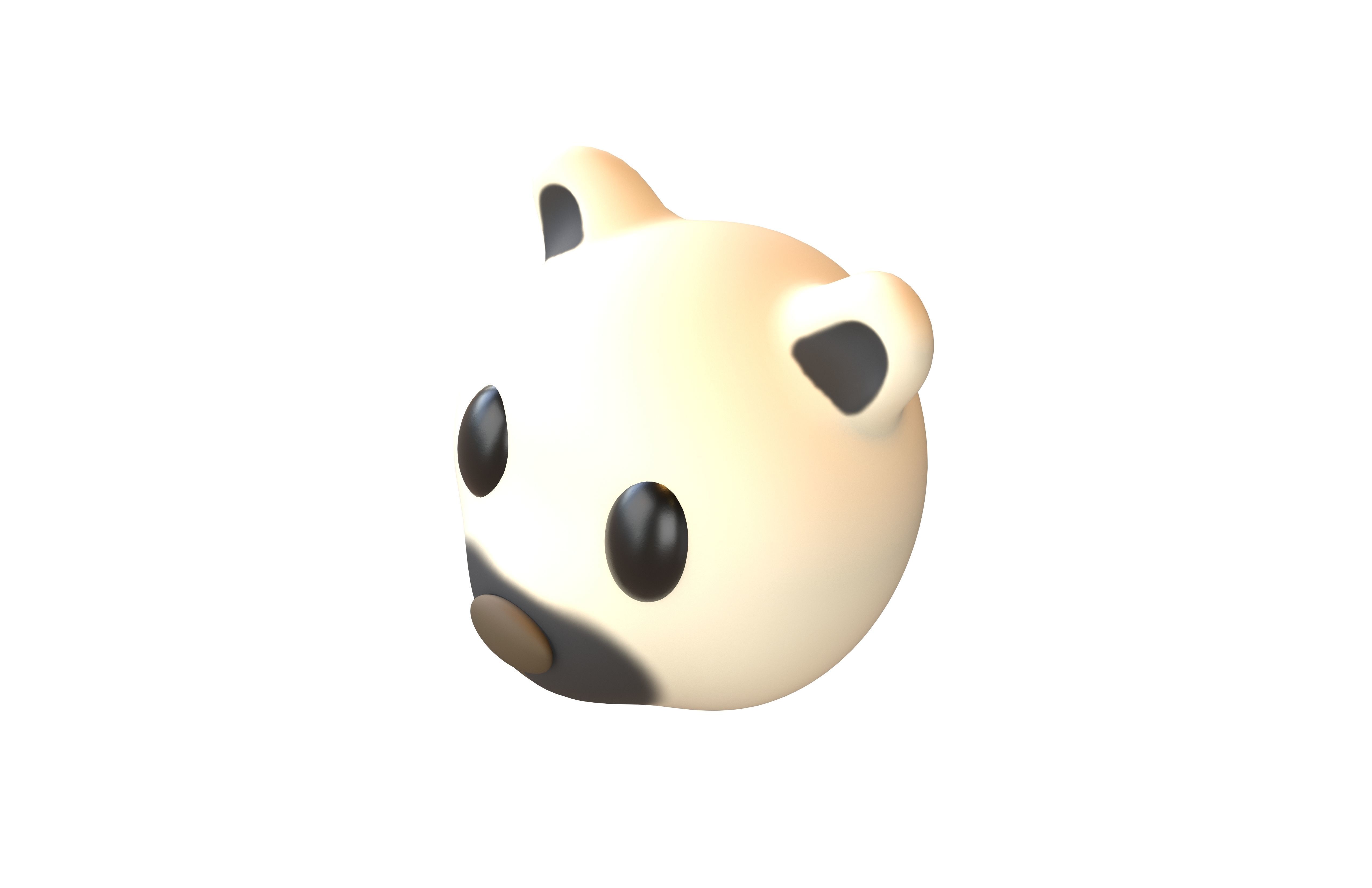 Cartoon Animals Polar Bear Head v1 001 Low-poly 3D model_1
