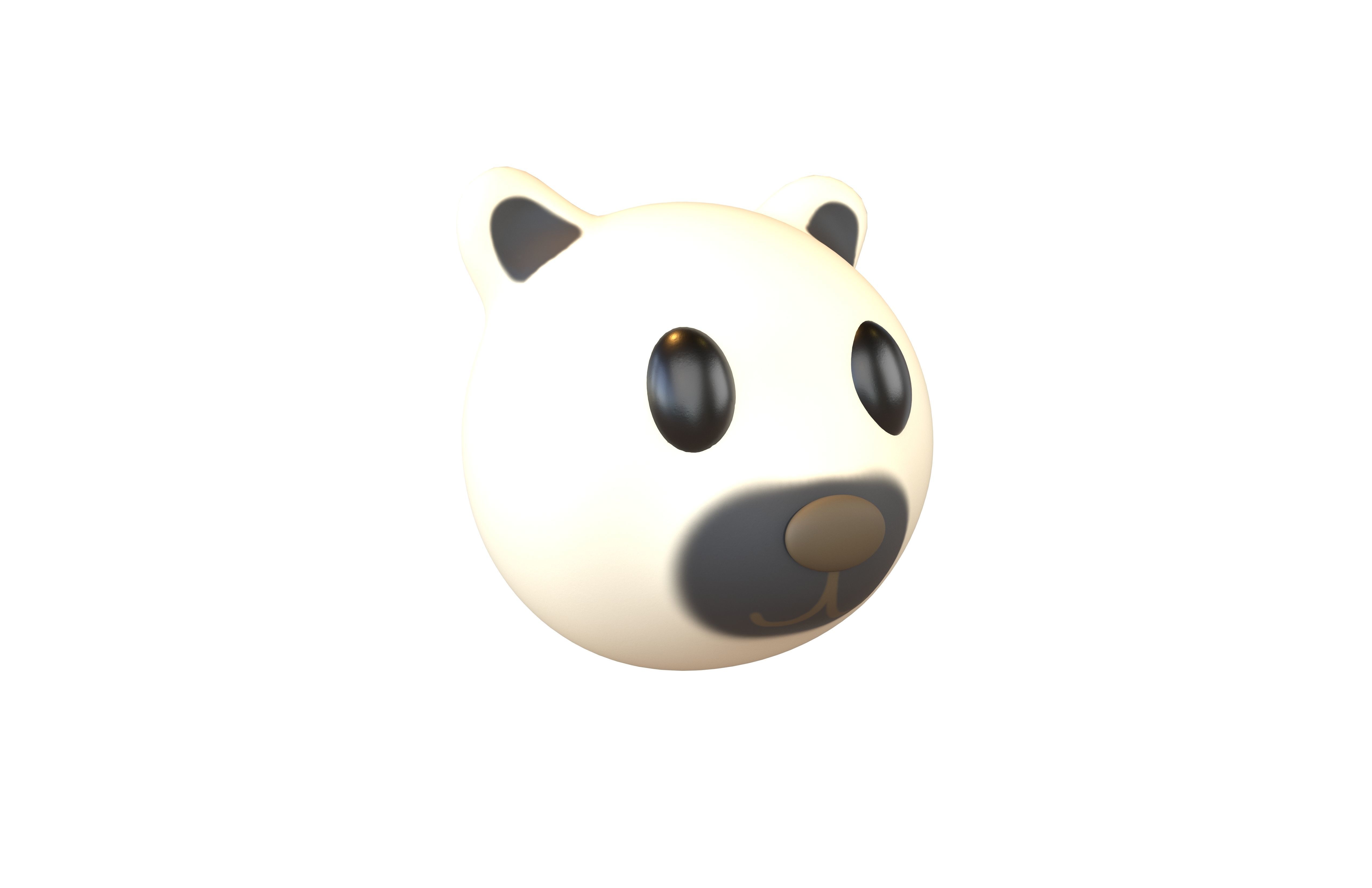 Cartoon Animals Polar Bear Head v1 001 Low-poly 3D model_2