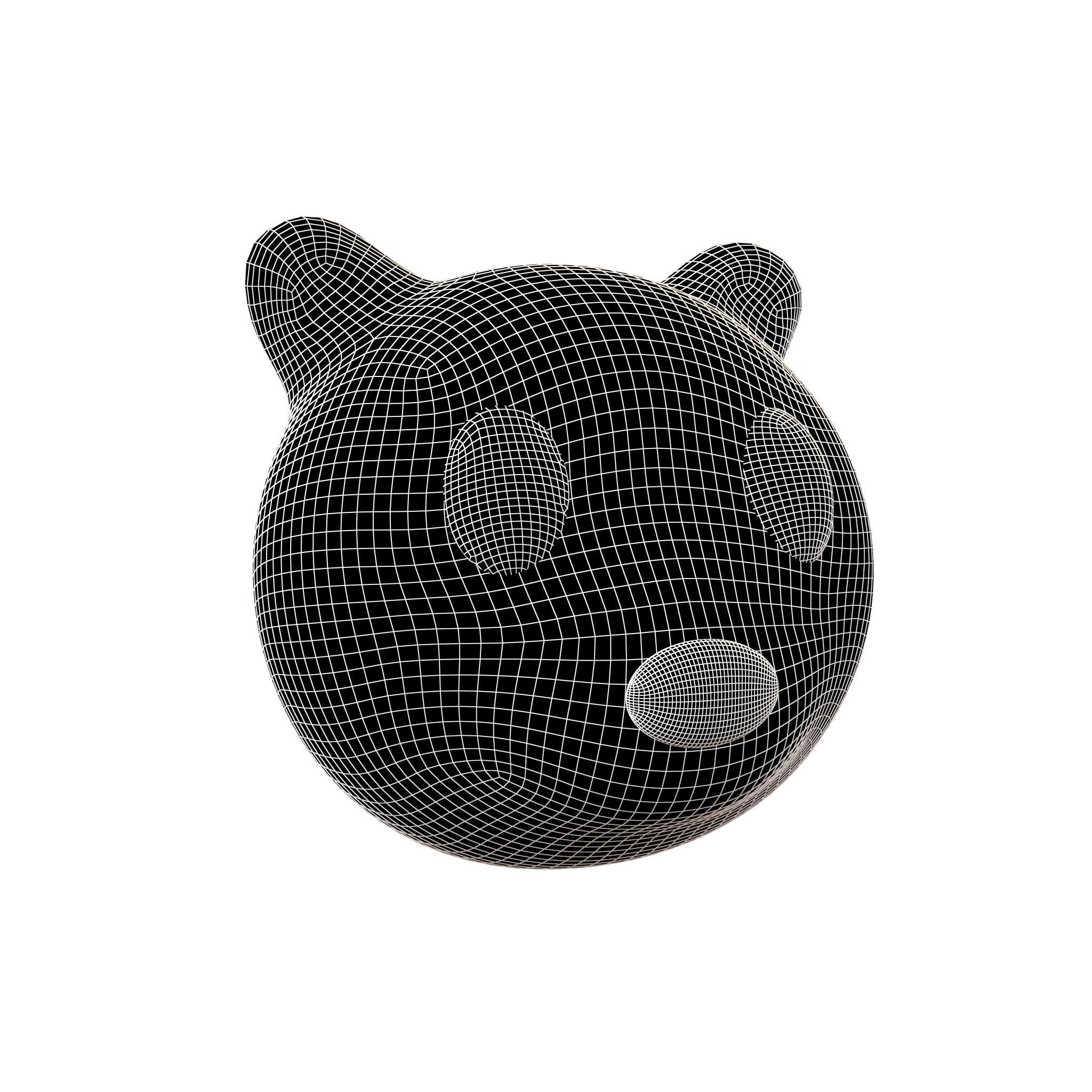 Cartoon Animals Polar Bear Head v1 001 Low-poly 3D model_4