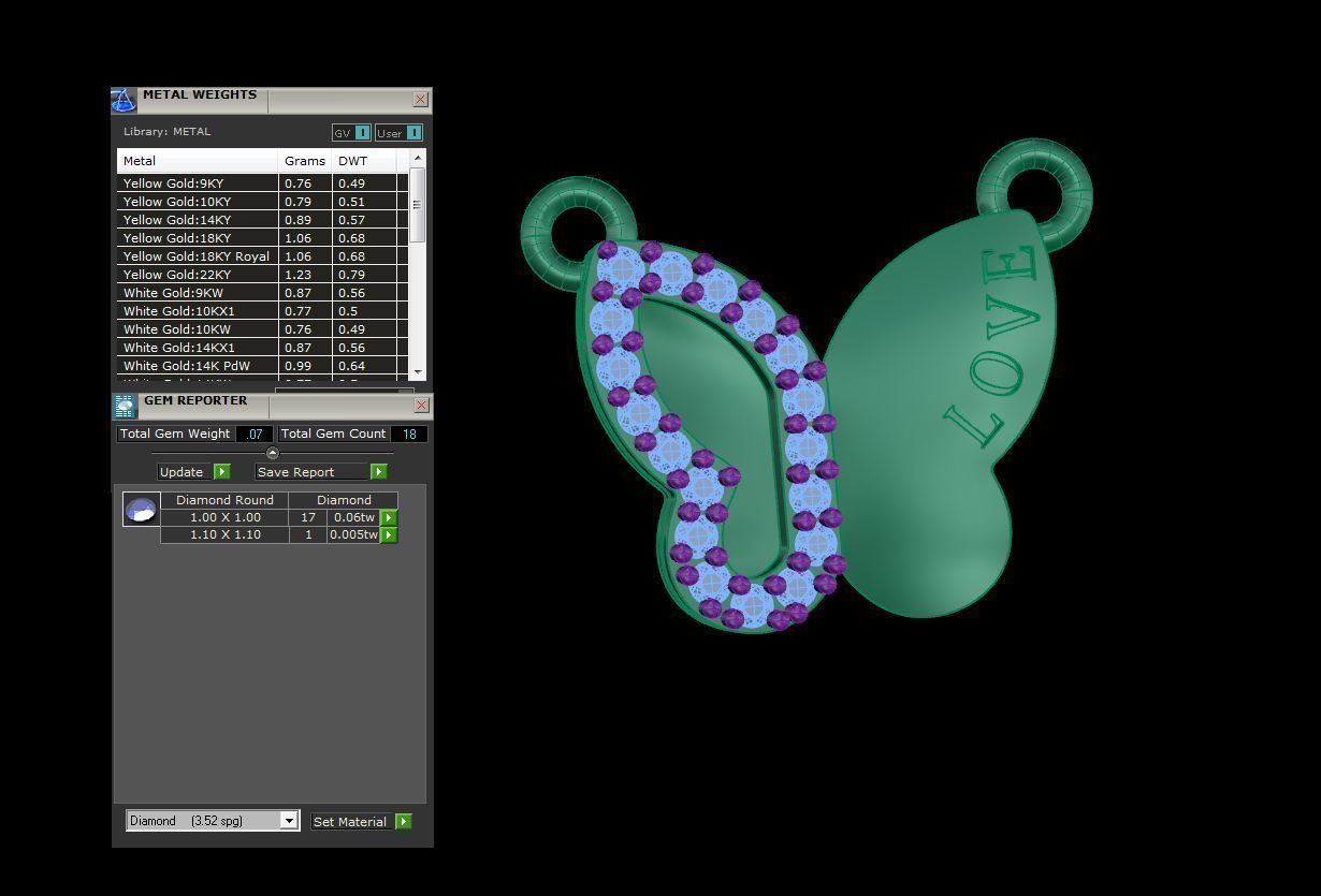 Kids Butterflies Pendants 3dm STL OBJ FBX Renders Details 3D print model_4