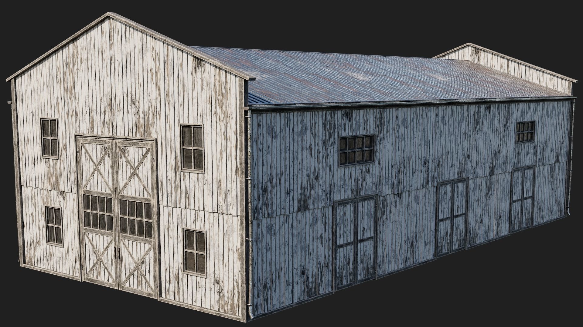 81-82-83-84 - Farm Buildings 4K PBR GameReady Low-poly 3D model_30