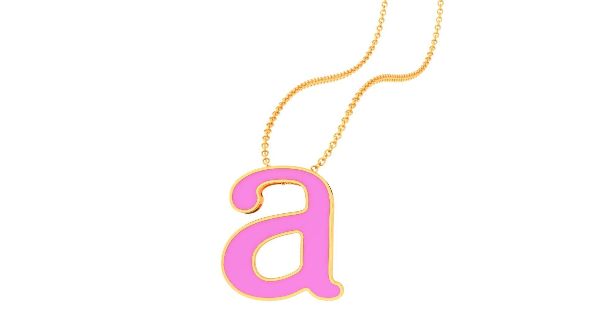 Kids Alphabet A Pendants 3dm STL OBJ FBX Renders Details 3D print model_1