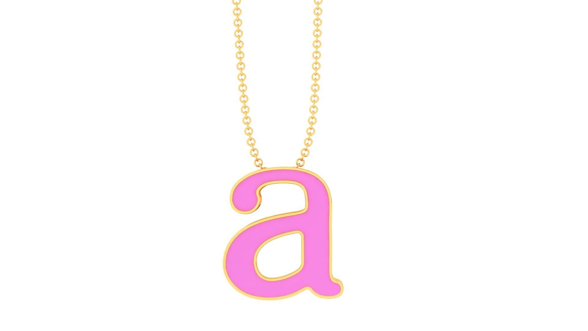 Kids Alphabet A Pendants 3dm STL OBJ FBX Renders Details 3D print model_2