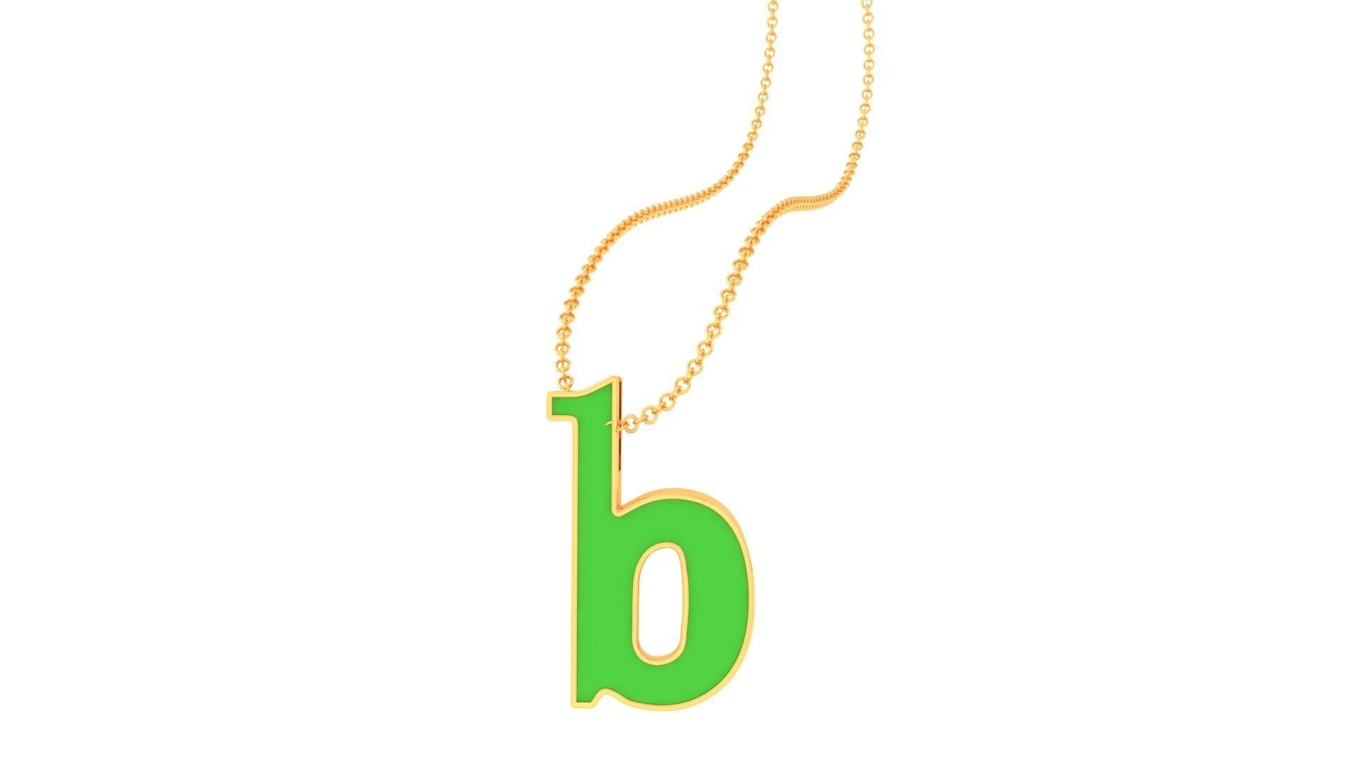 Kids Alphabet B Pendants 3dm STL OBJ FBX Renders Details 3D print model_1