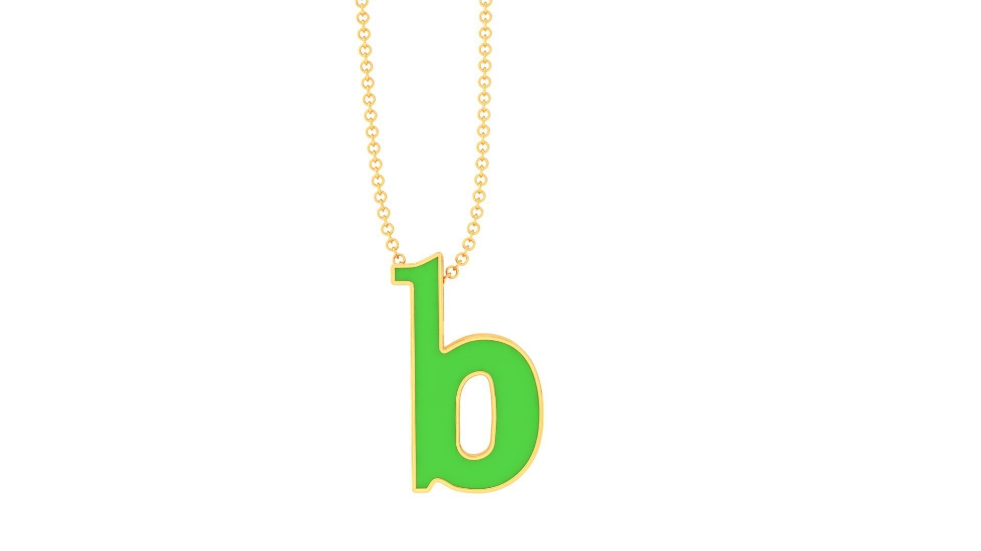 Kids Alphabet B Pendants 3dm STL OBJ FBX Renders Details 3D print model_2