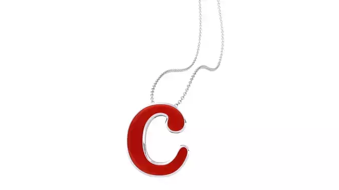 Kids Alphabet C Pendants 3dm STL OBJ FBX Renders Details 3D print model
