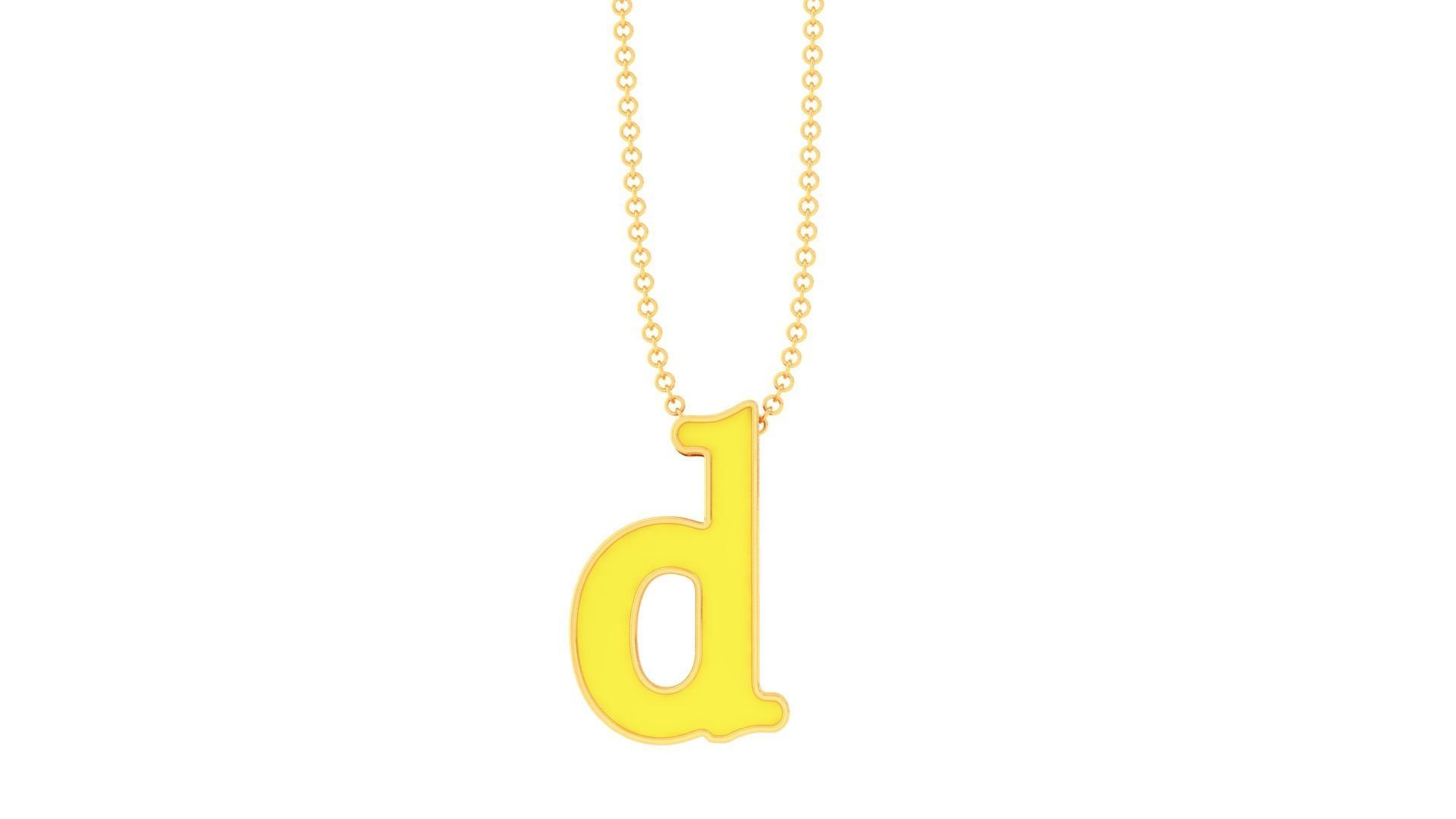 Kids Alphabet D Pendants 3dm STL OBJ FBX Renders Details 3D print model_2