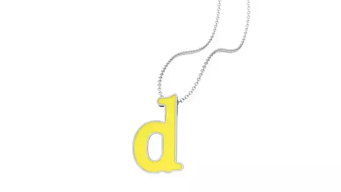 Kids Alphabet D Pendants 3dm STL OBJ FBX Renders Details 3D print model