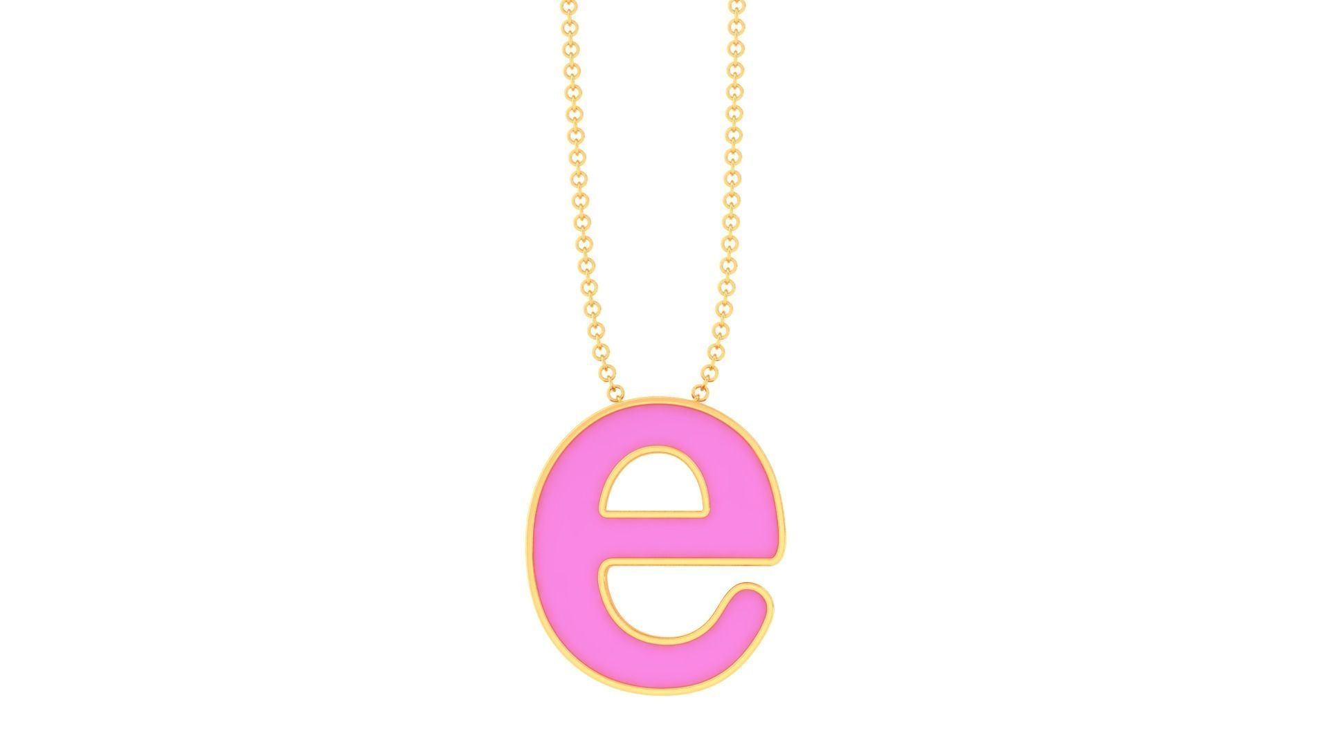 Kids Alphabet E Pendants 3dm STL OBJ FBX Renders Details 3D print model_2