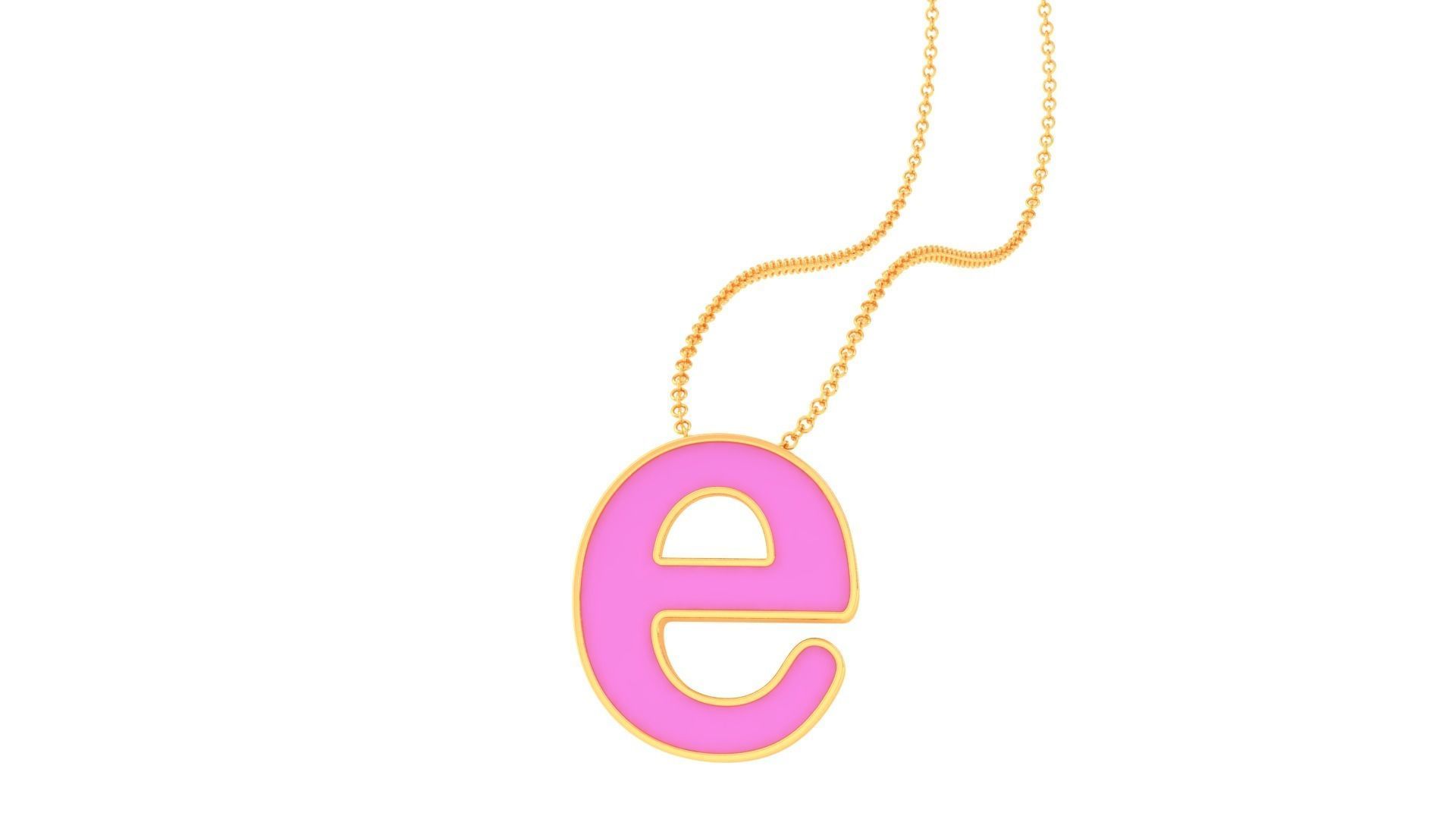 Kids Alphabet E Pendants 3dm STL OBJ FBX Renders Details 3D print model_1