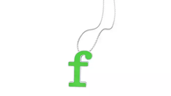 Kids Alphabet F Pendants 3dm STL OBJ FBX Renders Details 3D print model