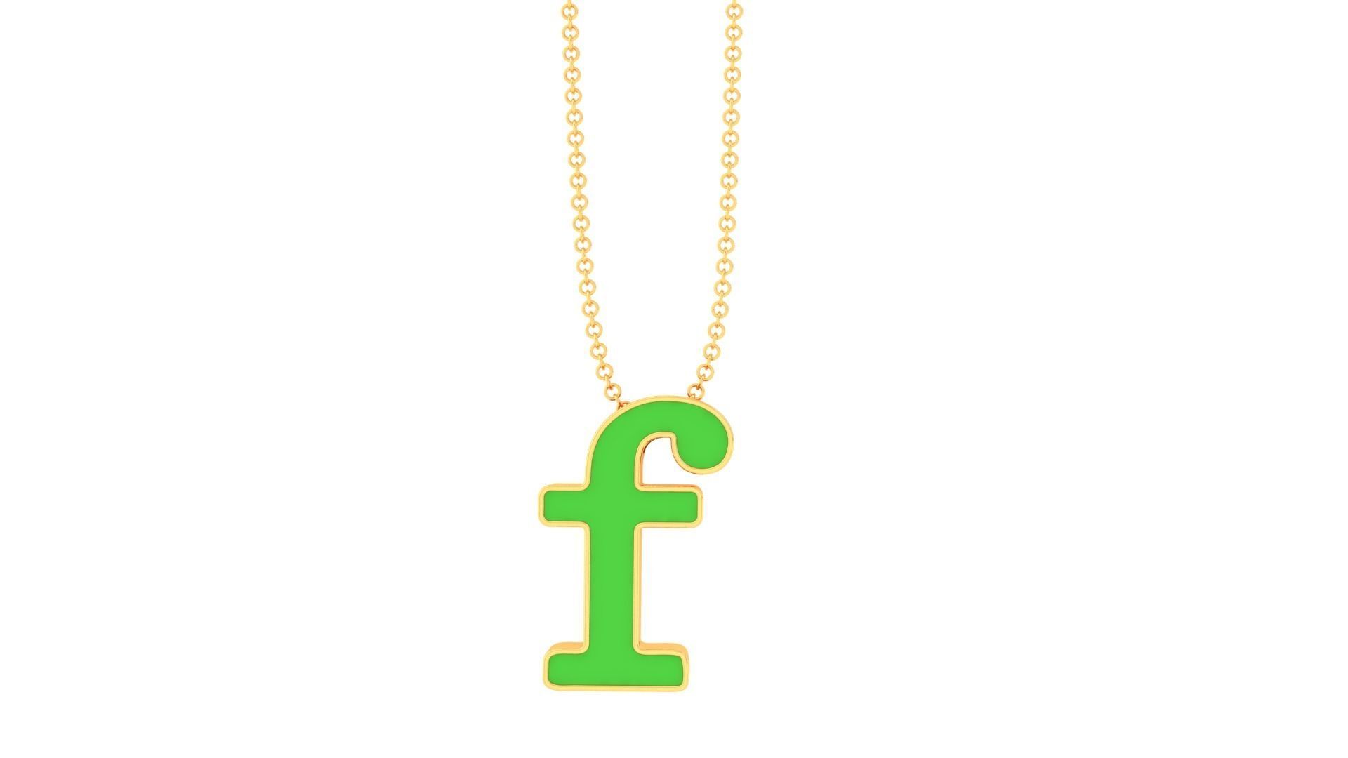 Kids Alphabet F Pendants 3dm STL OBJ FBX Renders Details 3D print model_2