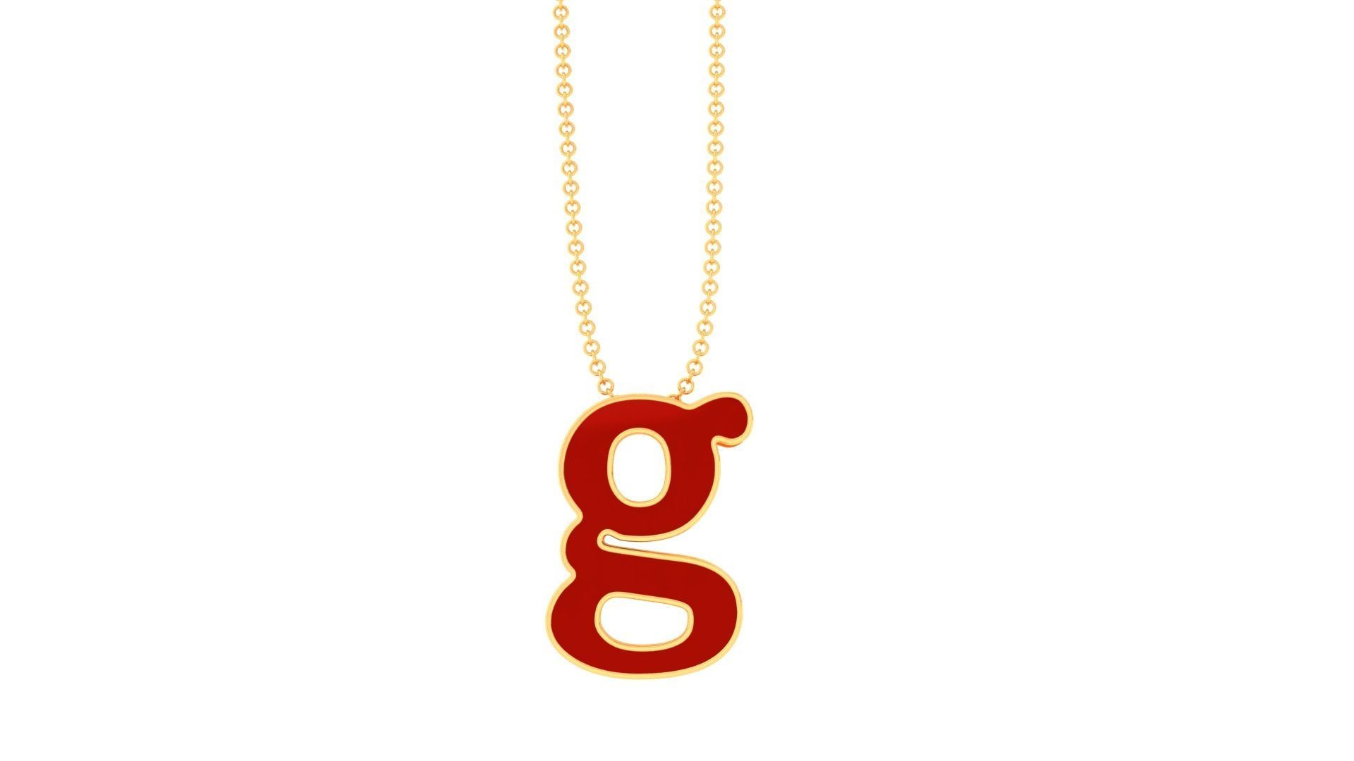Kids Alphabet G Pendants 3dm STL OBJ FBX Renders Details 3D print model_2
