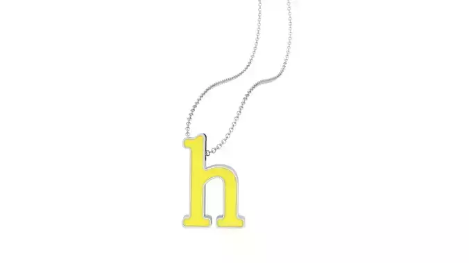 Kids Alphabet H Pendants 3dm STL OBJ FBX Renders Details 3D print model