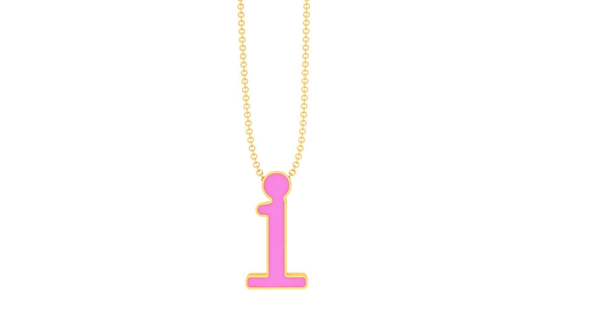 Kids Alphabet I Pendants 3dm STL OBJ FBX Renders Details 3D print model_2