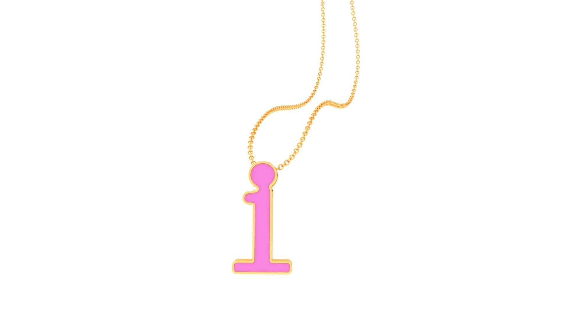 Kids Alphabet I Pendants 3dm STL OBJ FBX Renders Details 3D print model_1