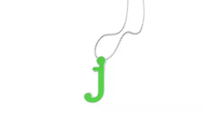 Kids Alphabet J Pendants 3dm STL OBJ FBX Renders Details 3D print model