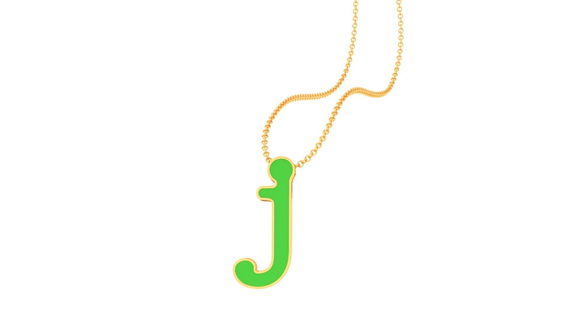 Kids Alphabet J Pendants 3dm STL OBJ FBX Renders Details 3D print model_1