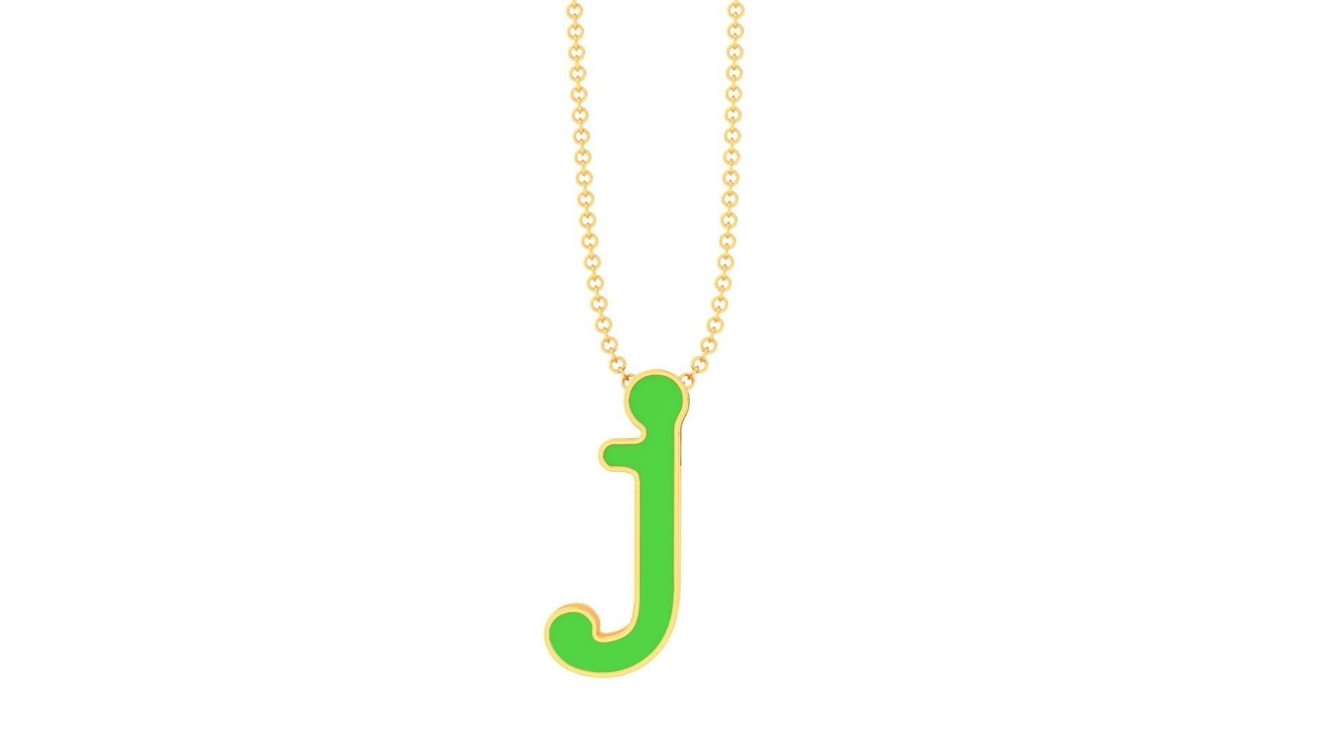 Kids Alphabet J Pendants 3dm STL OBJ FBX Renders Details 3D print model_2