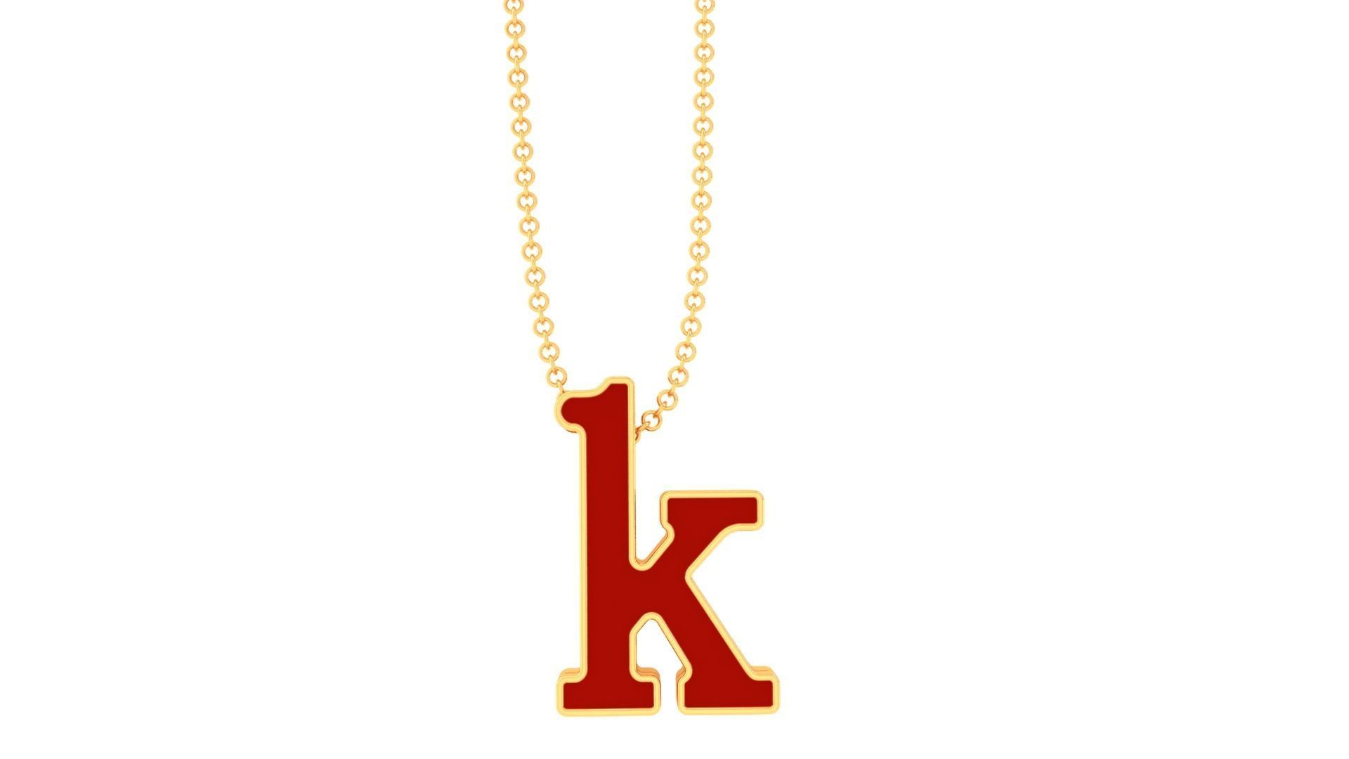 Kids Alphabet K Pendants 3dm STL OBJ FBX Renders Details 3D print model_2